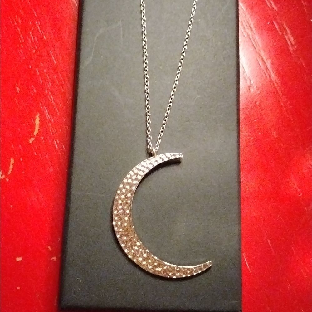Silver moon necklace